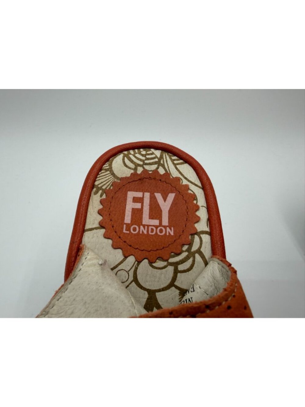 Fly London Yala Wedge Sandal Size EU37/ US6.5 Orange Perforated Leather Shoes - Picture 13 of 13